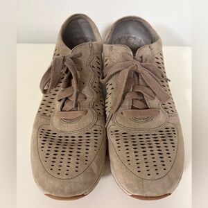Danskin leather suede sneakers with cutout pattern
